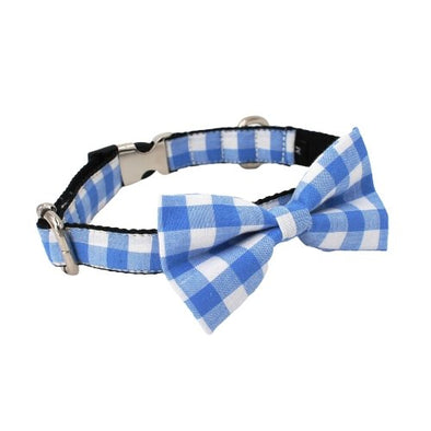 Green And Blue Striped Dog Bow Tie | Pet Collar