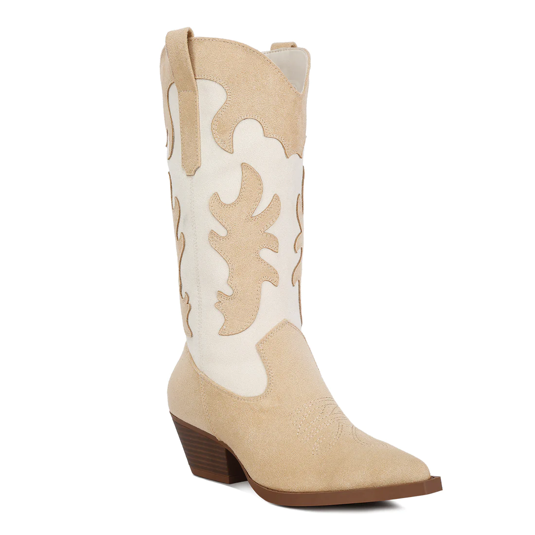 Adanna Micro Suede Patchwork Cowboy Boots