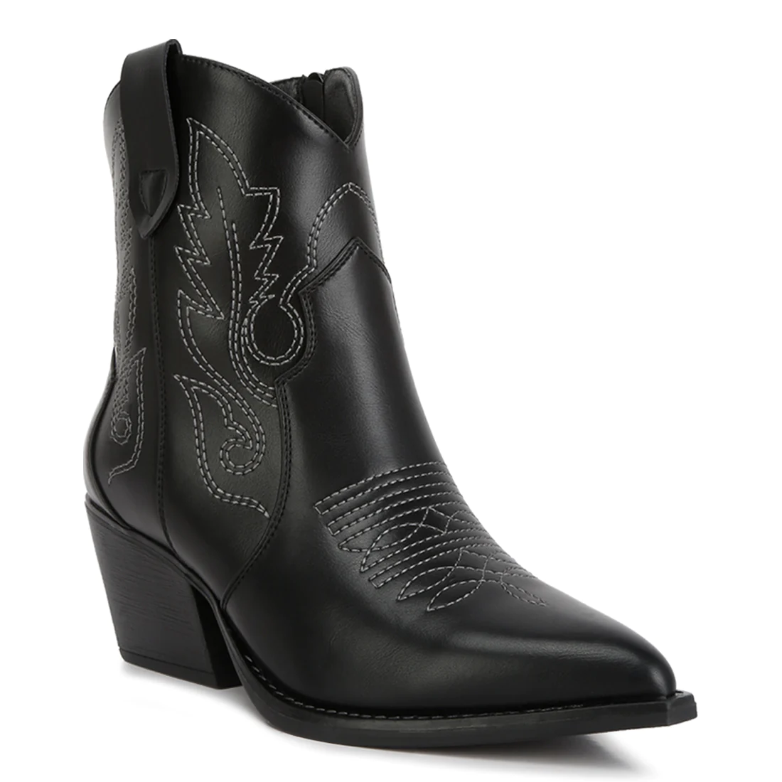 Ankle Length Block Heel Cowboy Boots