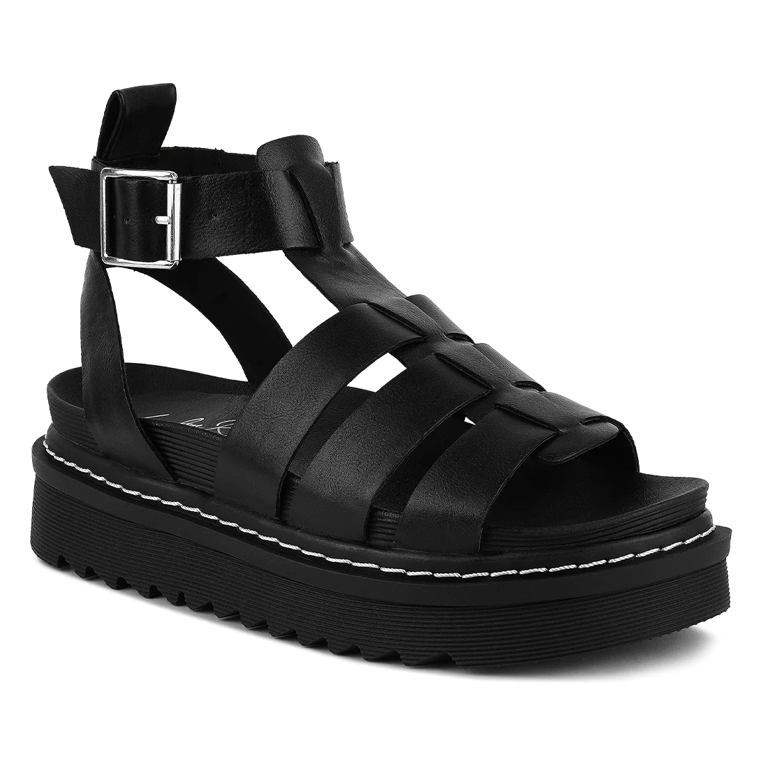 Sandal gladiator platform vega hitam