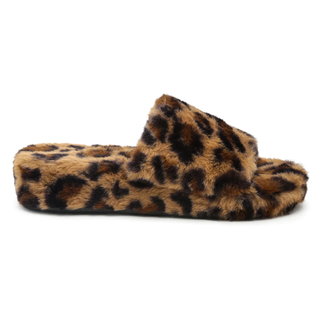 BROWN ALL DAY INDOOR FUR PLATFORMS IN LEOPARD