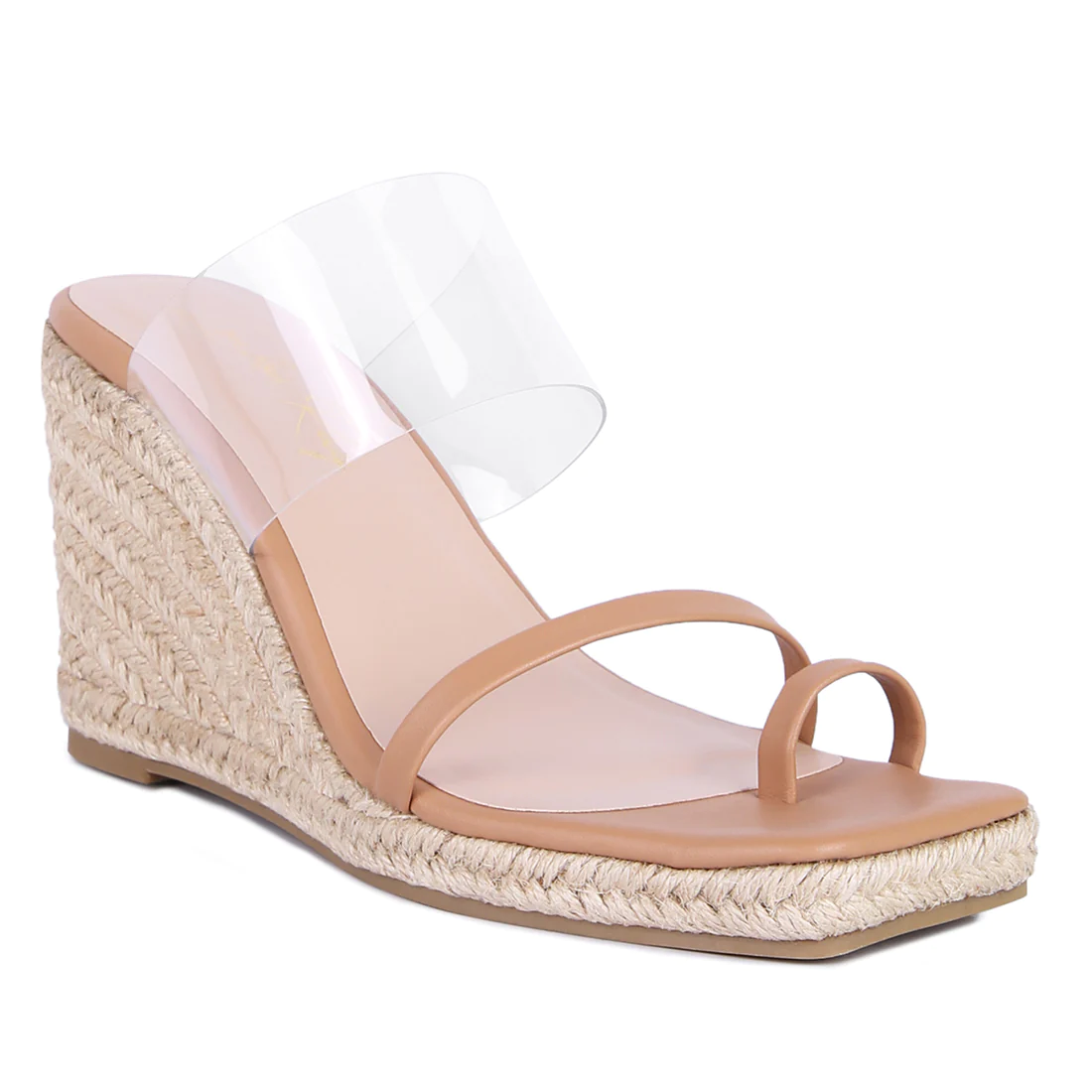 CAMEL TOE RING ESPADRILLES WEDGE SANDALS