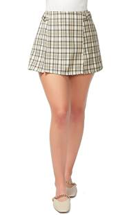 CHEQUERED SKORT WITH BUCKLES
