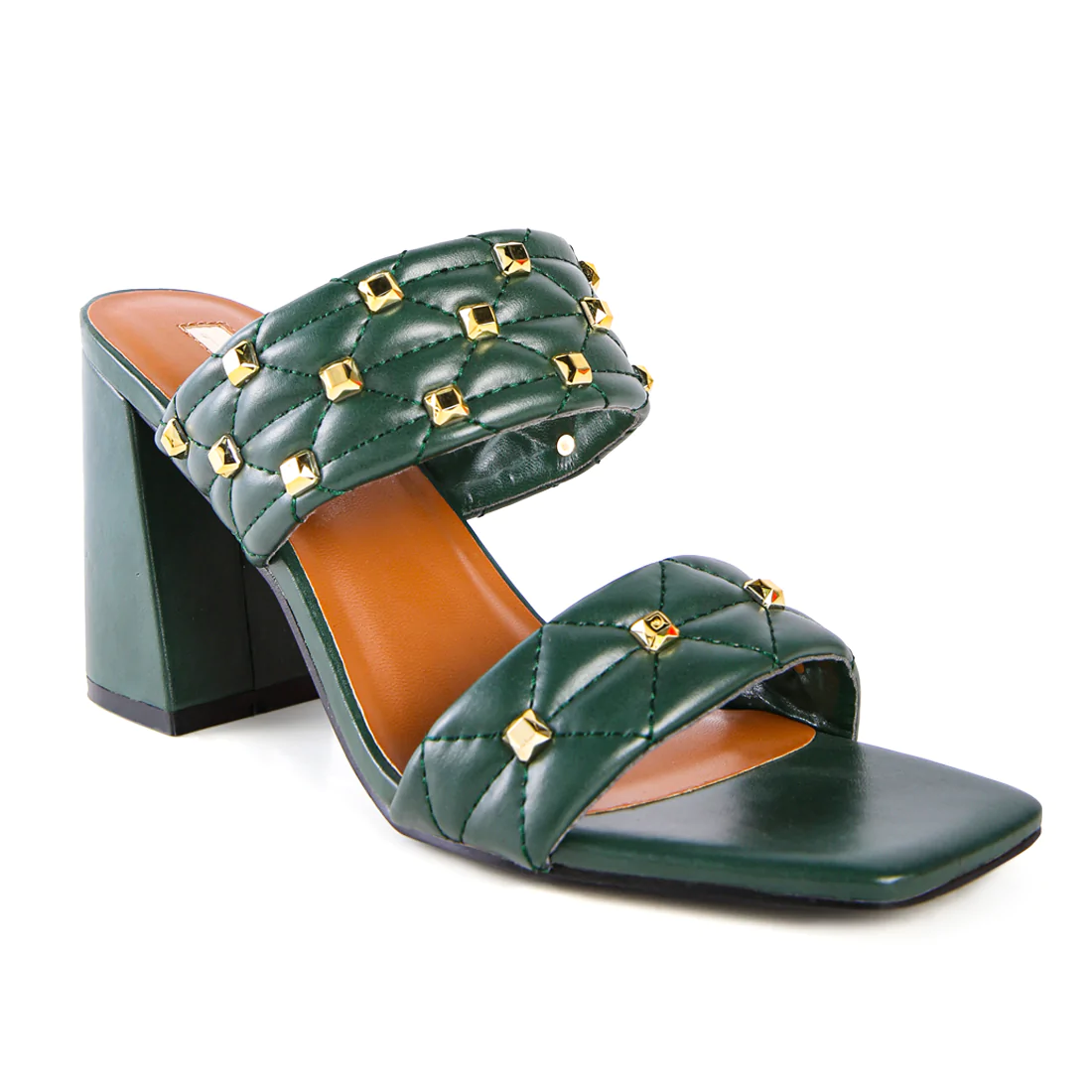 FISCHER BLOCK HEEL SANDALS IN GREEN