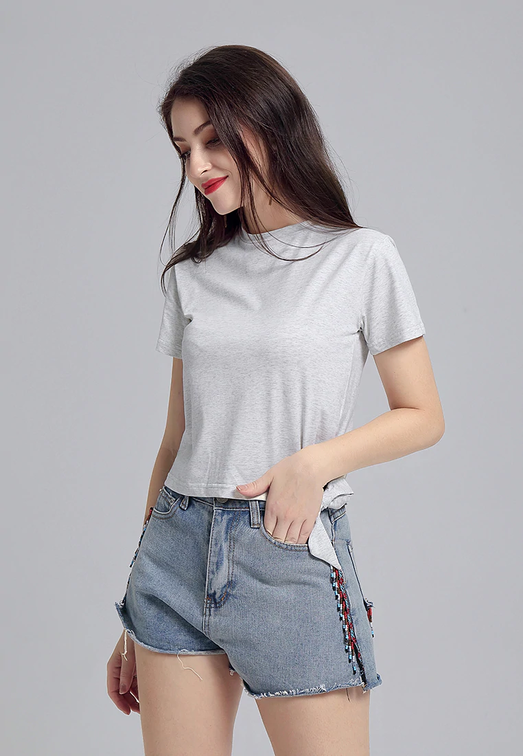 GREY SIDE KNOT TOP