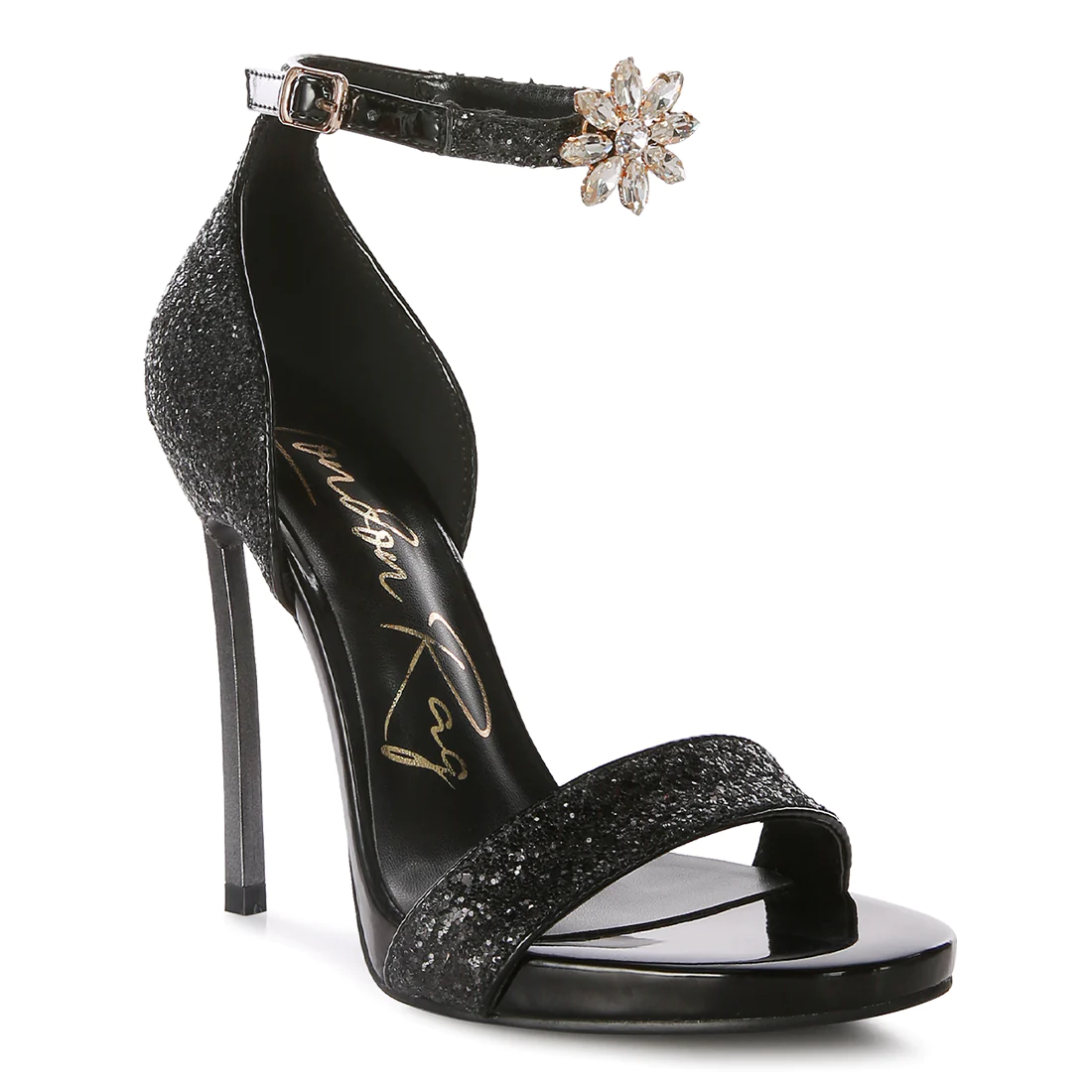 HIGH HEELED GLITTER SANDALS