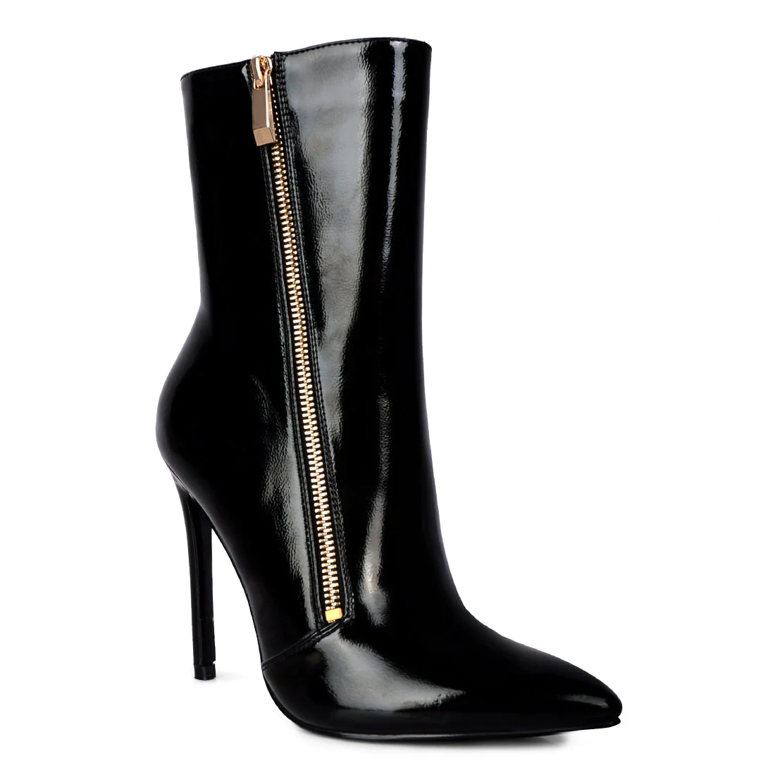 Mania Patent Pu High Heeled Ankle Boot