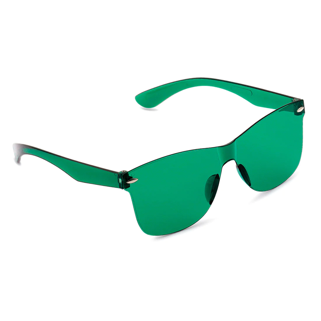 POP BINGE SQUARE FRAME SUNGLASSES IN GREEN