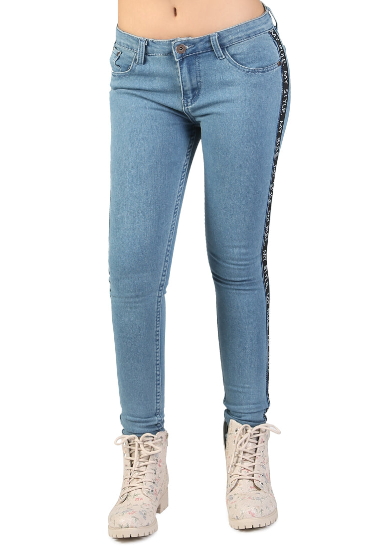 SKINNY SIDE TAPED JEANS