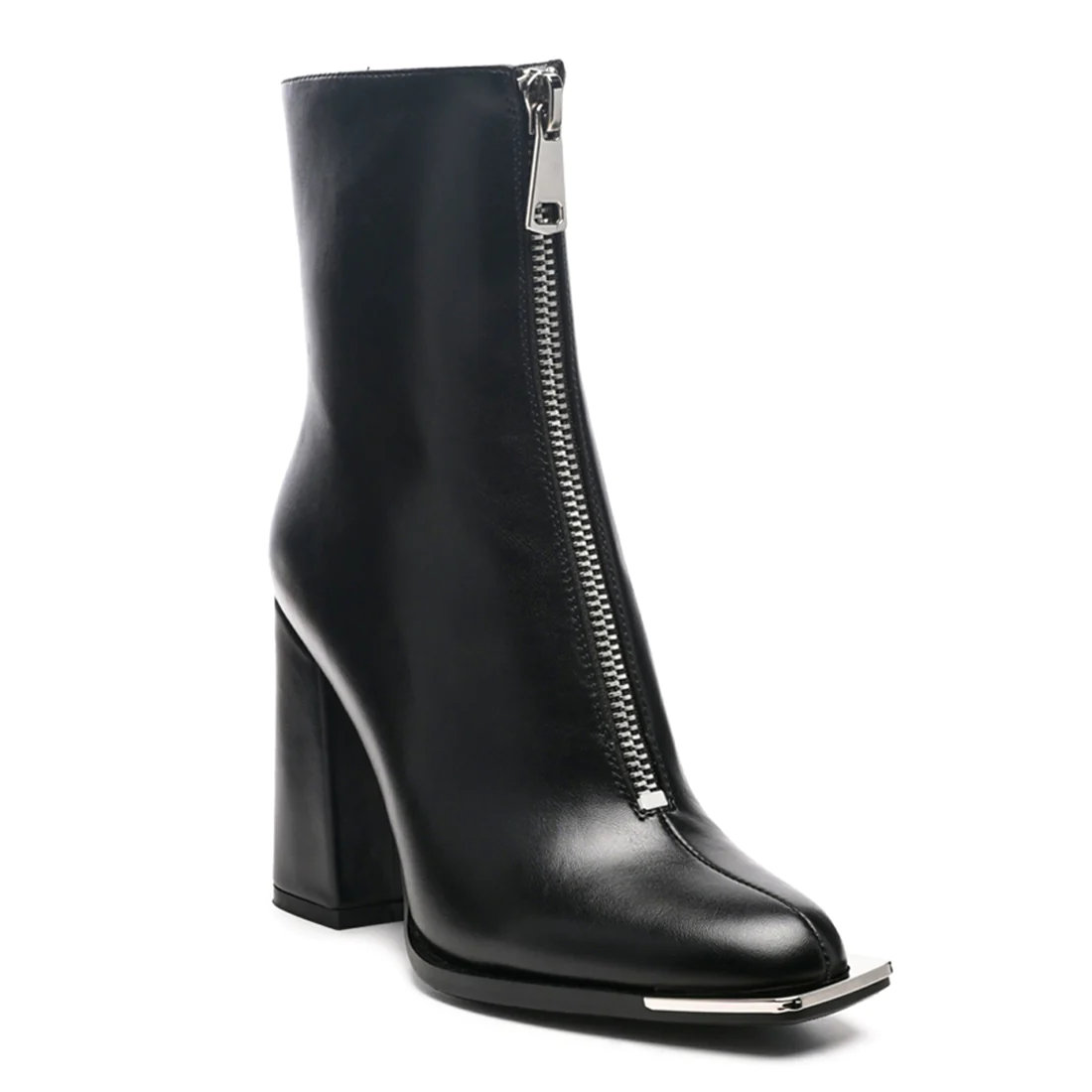 SQUARE TOE ANKLE BOOT IN BLACK