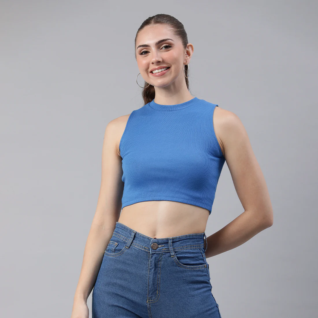 Solid Knitted Crop Top