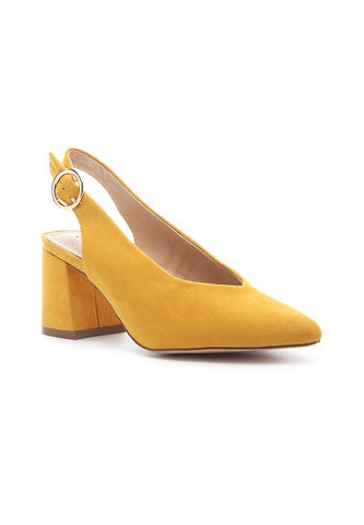 SOLID YELLOW HEELED SLINGBACK
