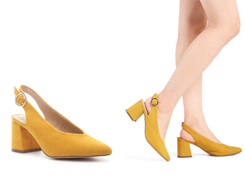 SOLID YELLOW HEELED SLINGBACK