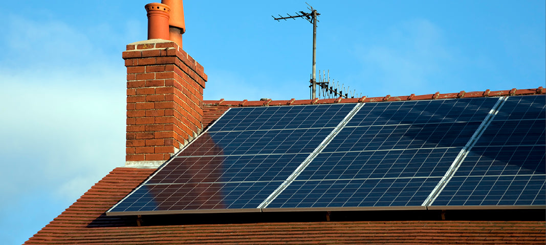 Solar panels on home roof