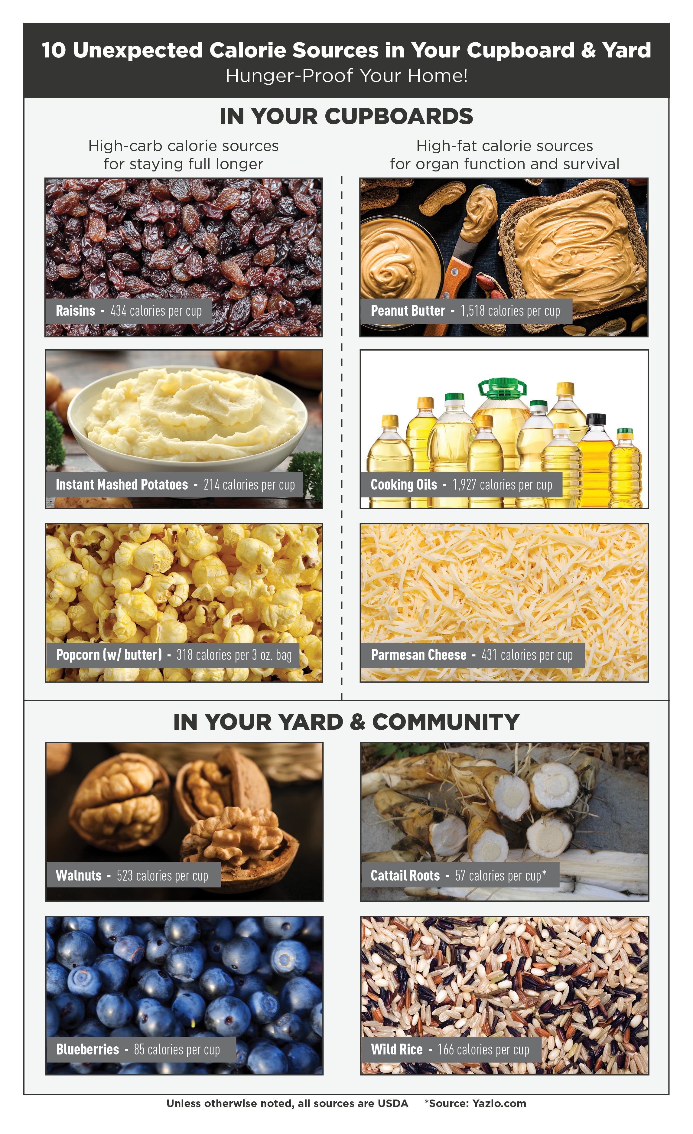 10 Unexpected Calorie Sources in Your Cupboard & Yard – Be Prepared -  Emergency Essentials