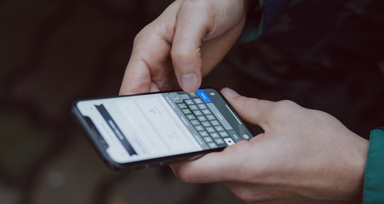 hands holding a cell phone