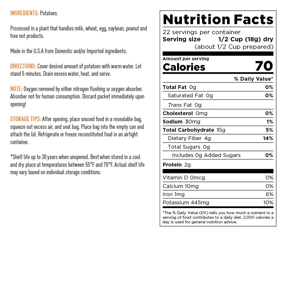 Freeze-Dried Potato Dices