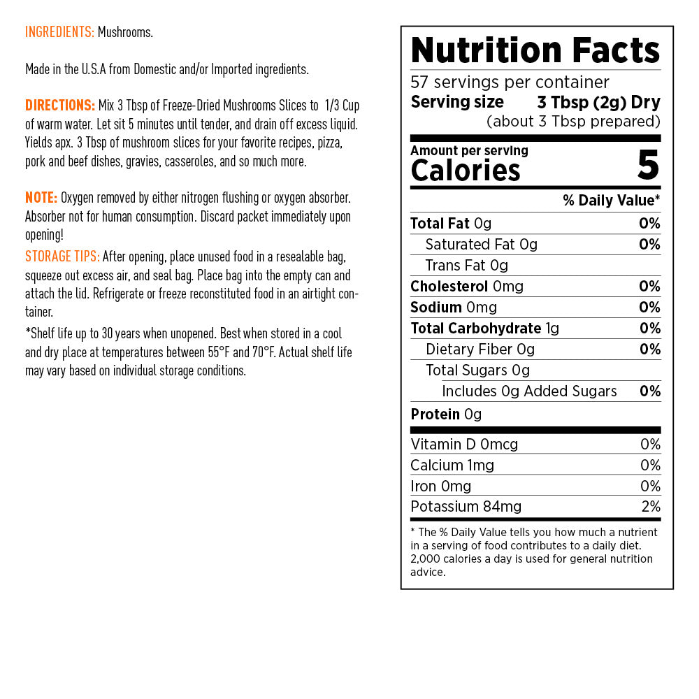 Freeze-Dried Mushroom Slices