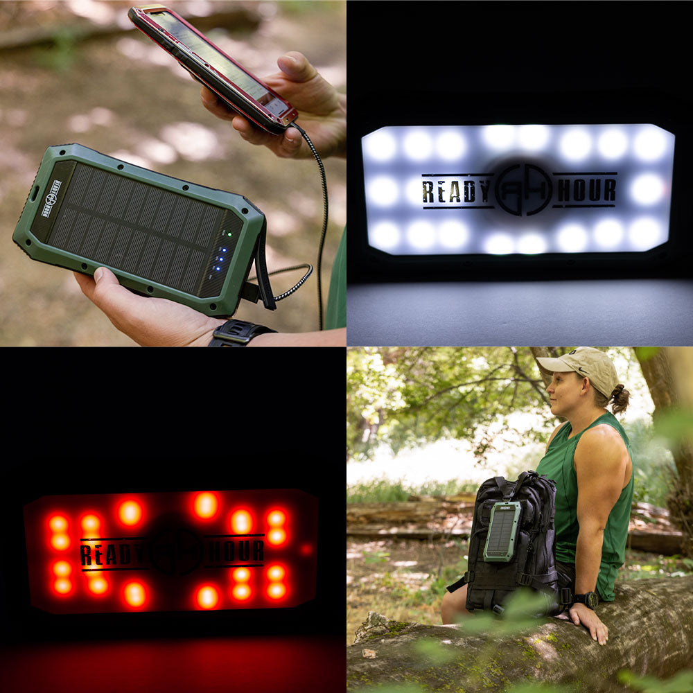 Ready Hour Wireless Solar PowerBank Charger & 20 LED Light Bank – Be  Prepared - Emergency Essentials