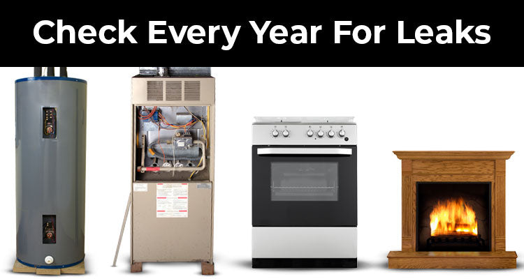 check your furnace, water heater, stove, and fireplace every year