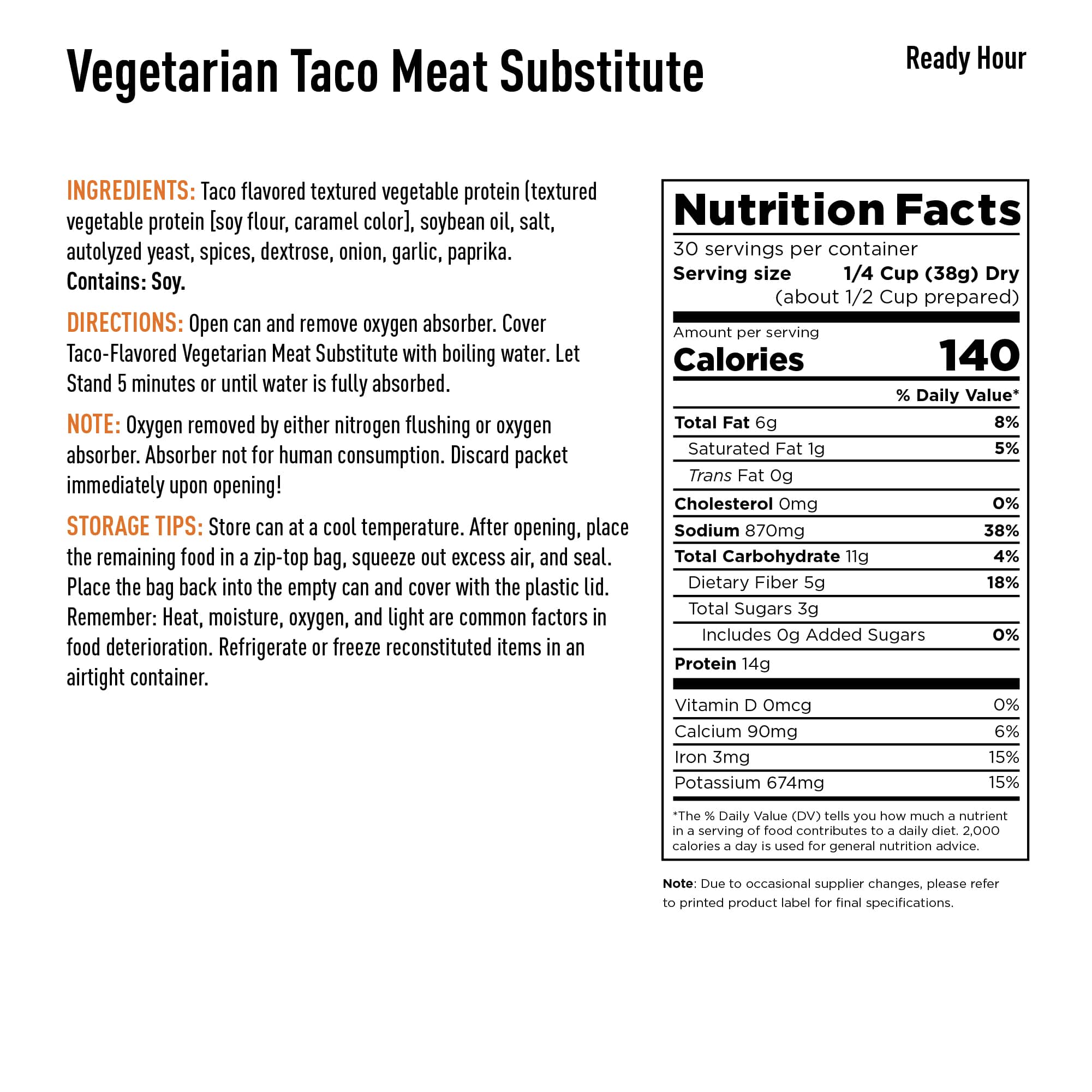 Vegetarian Taco Meat Substitue