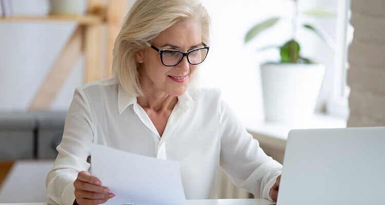 woman working on a computer