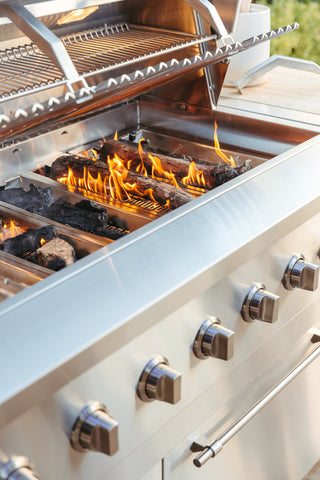 American Made Grills' hybrid grills allow you to cook with multiple fuels simultaneously