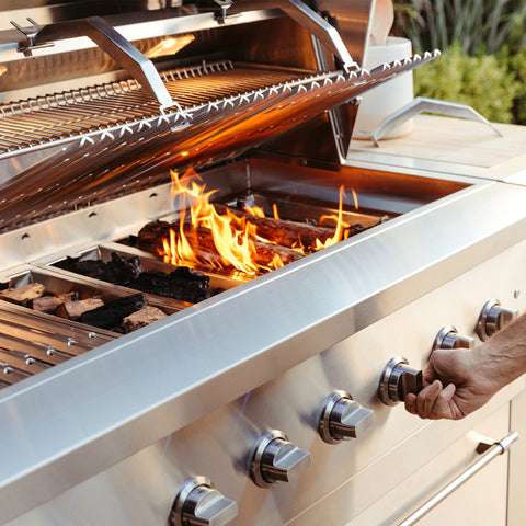 The Hybrid Grill Series features a multi fuel loading system