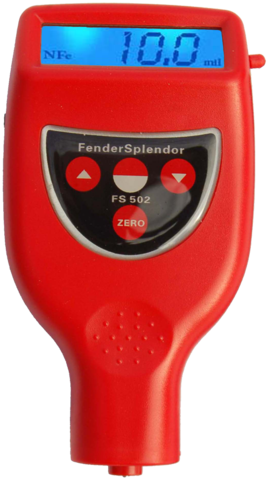 Measure powder coating thickness with the FenderSplendor Powder Coating Thickness Mil / Micron Meter Gauge