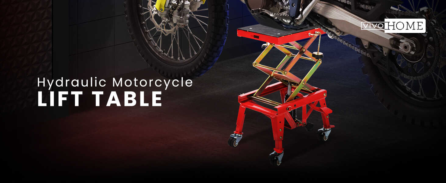 VIVOHOME Hydraulic Scissor Motorcycle Lift Table 350Lbs