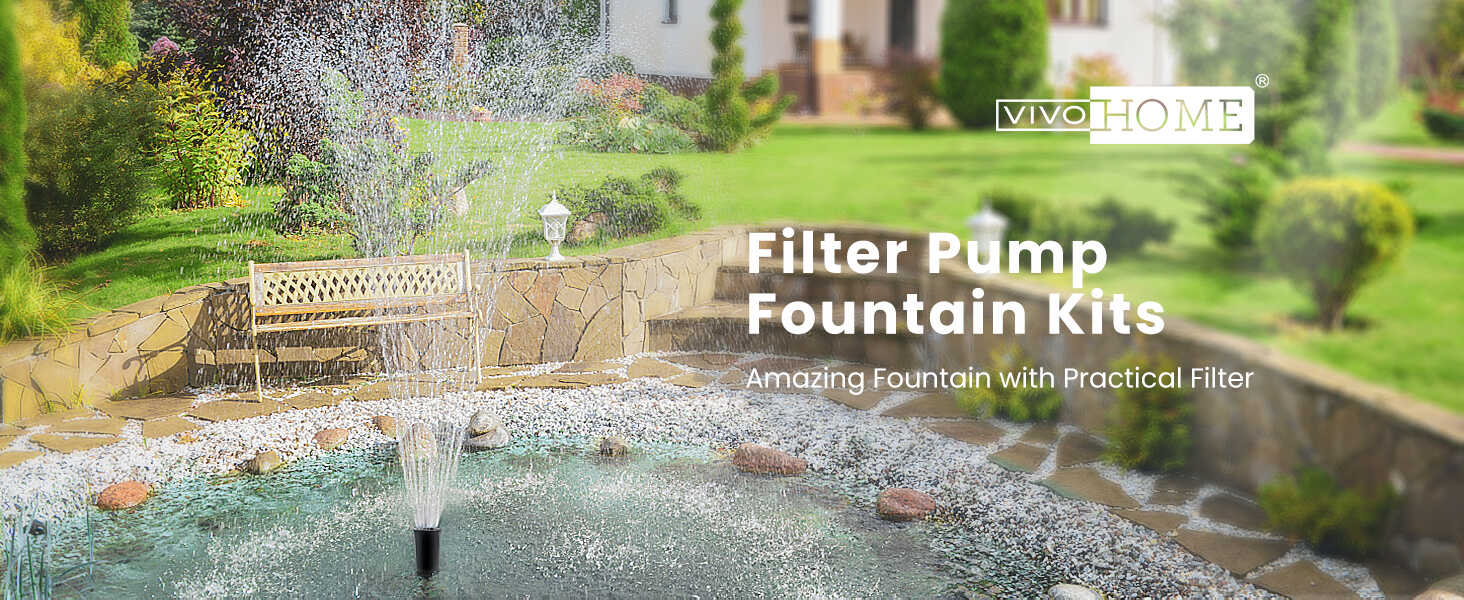 VIVOHOME 530 GPH Submersible Pond Filter Pump Fountain Kits with UV Sterili＿ 並行輸入品