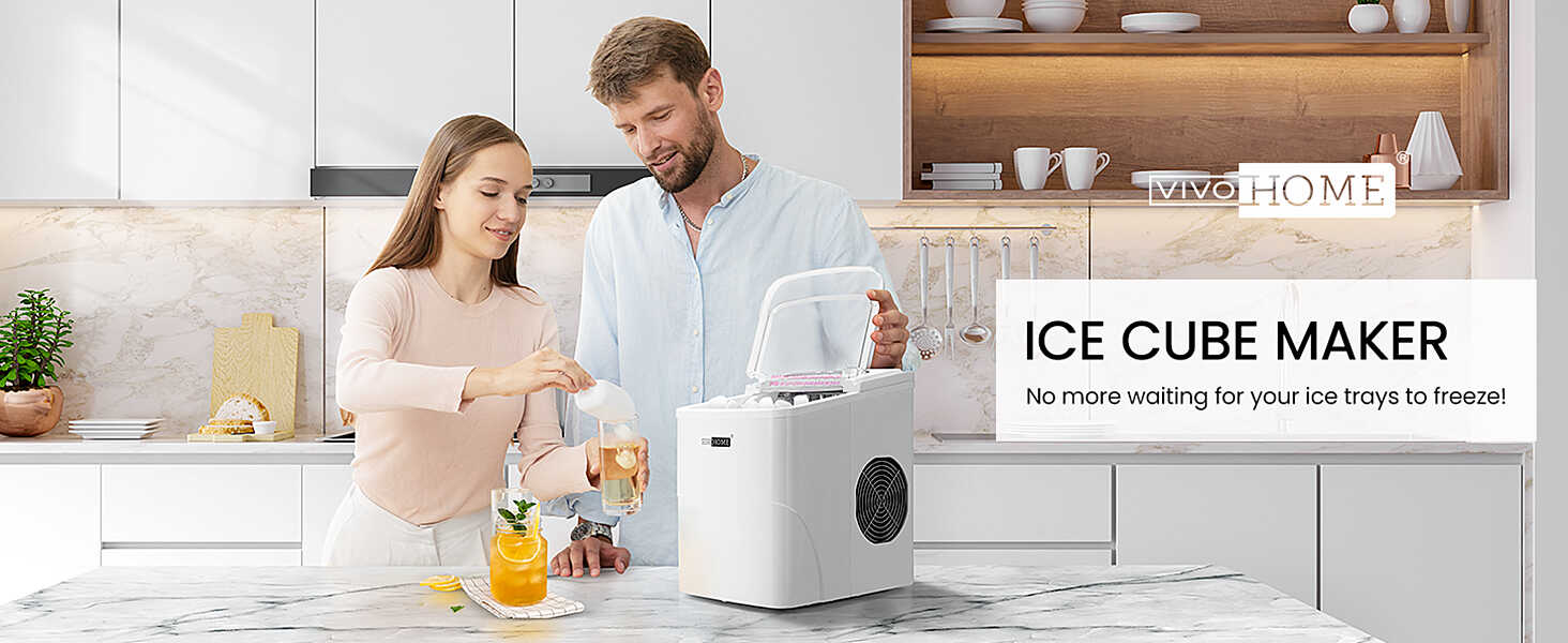 VIVOHOME Electric Portable Compact Countertop Automatic Ice Cube Maker  Machine with Hand Scoop 10 Ice Bags and Self Cleaning Function 27lbs/Day  Navy Blue - Yahoo Shopping
