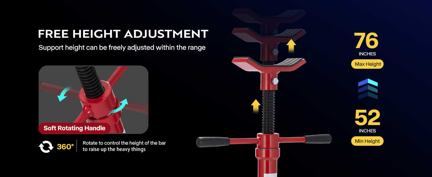 SPECSTAR Under Hoist Support Stand with Foot Pedal 34 Ton 1650 Lbs. Capacity