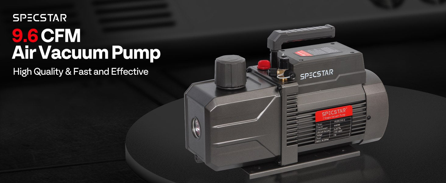 SPECSTAR 9.6 CFM 1 HP Dual-Stage Rotary Vane HVAC Air Vacuum Pump