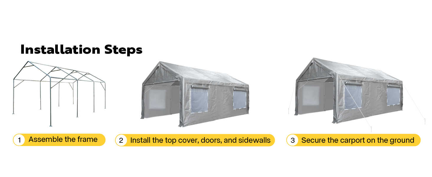 VIVOHOME Carport Heavy Duty Portable Garage 12 x 20ft