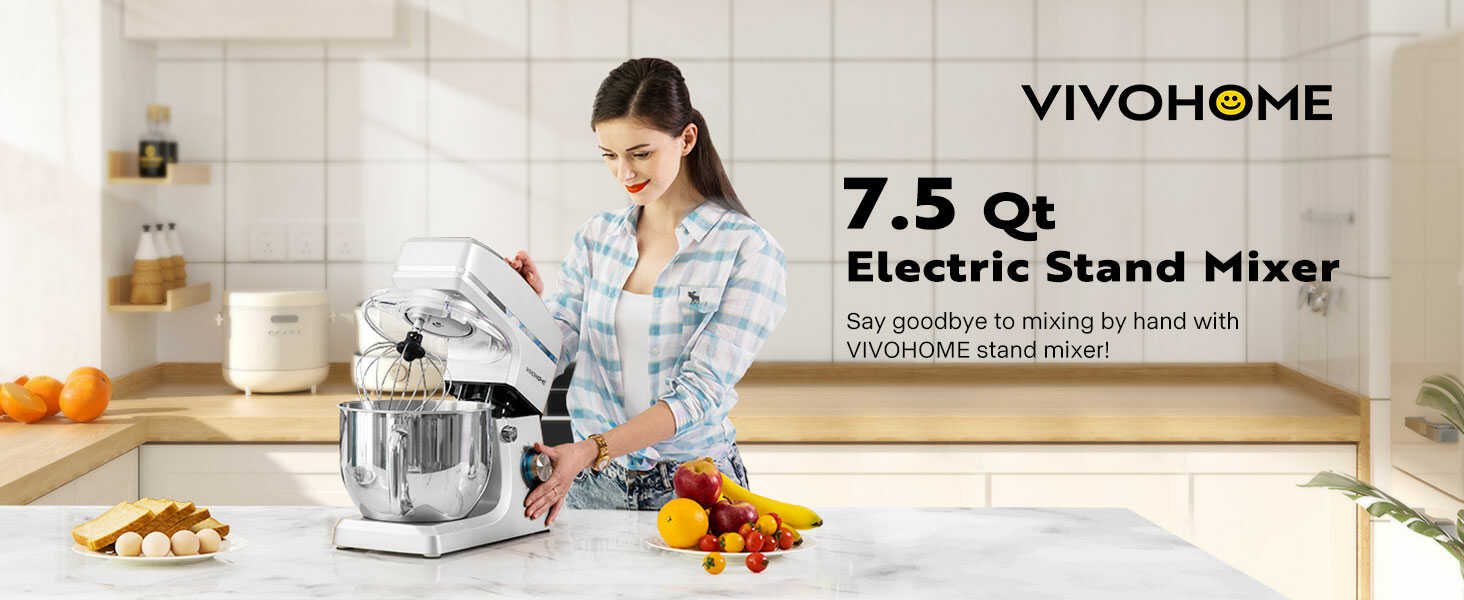 VIVOHOME 7.5Quart 660W Electric Stand Food Mixer