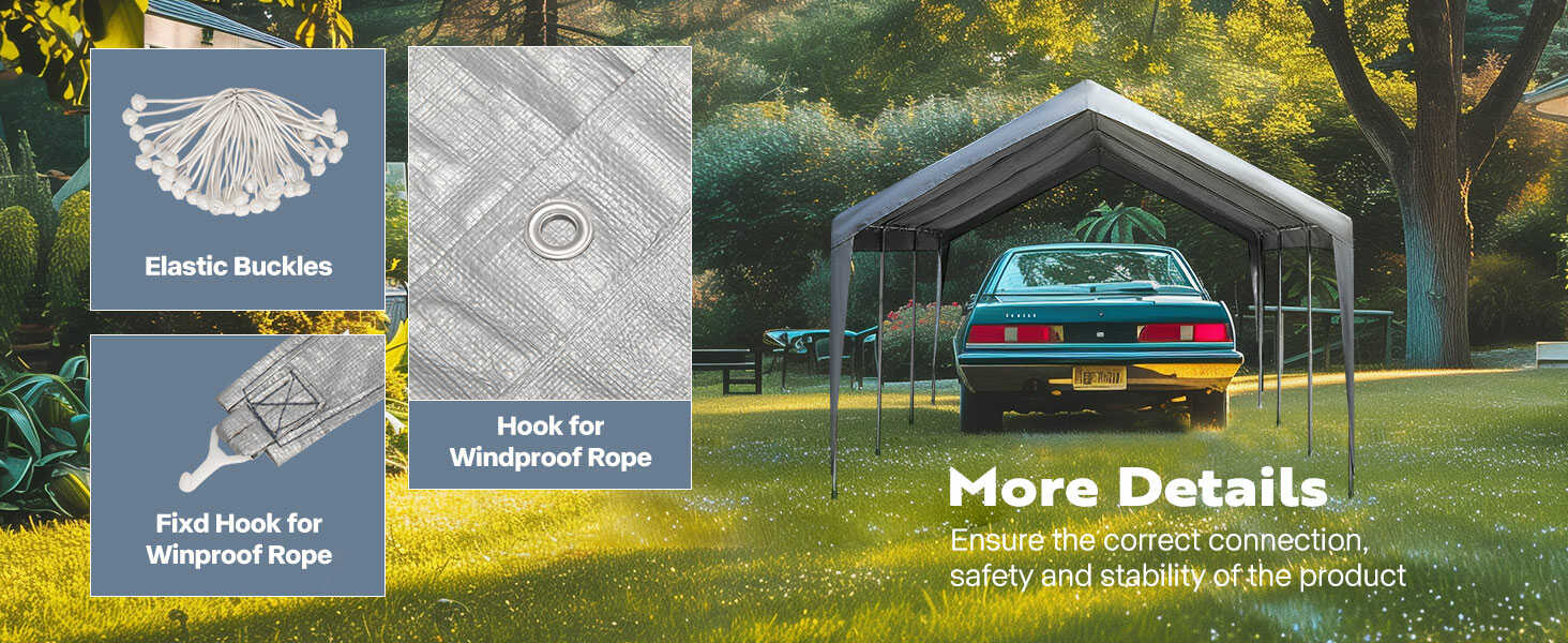 VIVOHOME Carport Replacement Canopy Cover