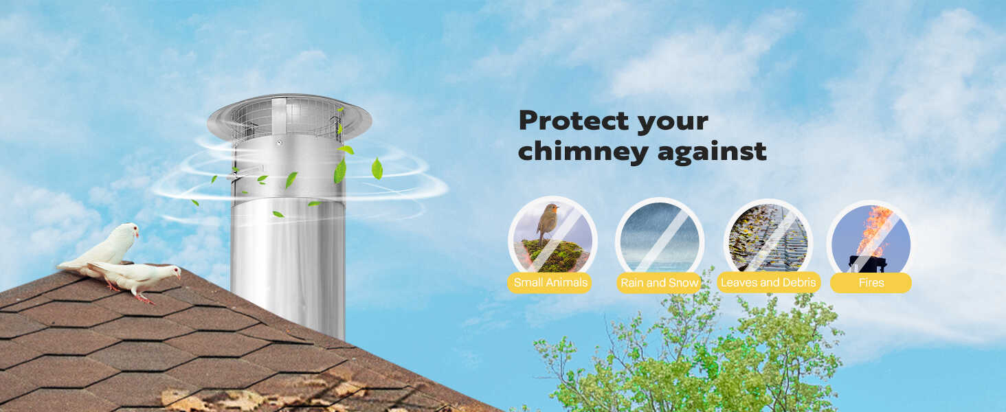 VIVOHOME Cone Top Chimney Cap with Screen