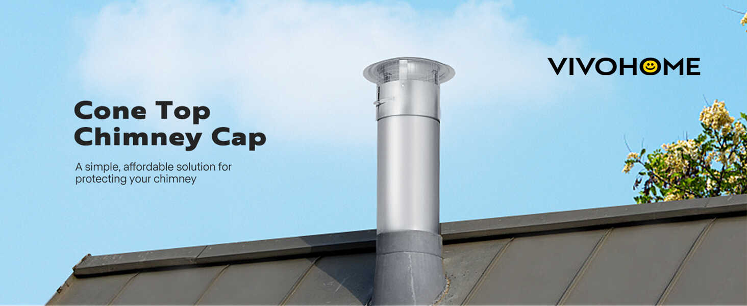 VIVOHOME Cone Top Chimney Cap with Screen