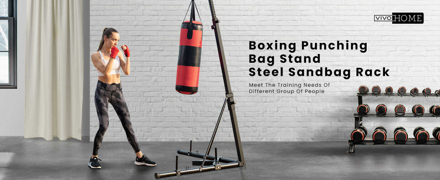 VIVOHOME Foldable Heavy Duty Boxing Punching Bag Stand Steel