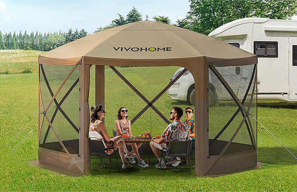 VIVOHOME Pop Up Gazebo Screen Tent