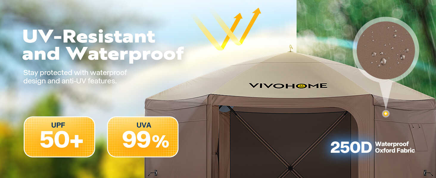 VIVOHOME Pop-Up Gazebo Screen Tent