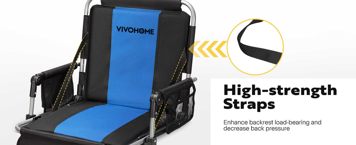 VIVOHOME Stadium Seats with Back Support and Cushion 2Pack