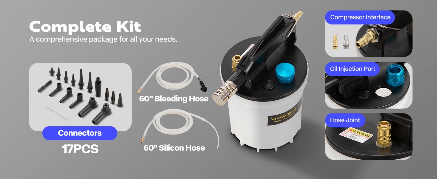 VIVOHOME 2L Vacuum Brake Bleeder Kit