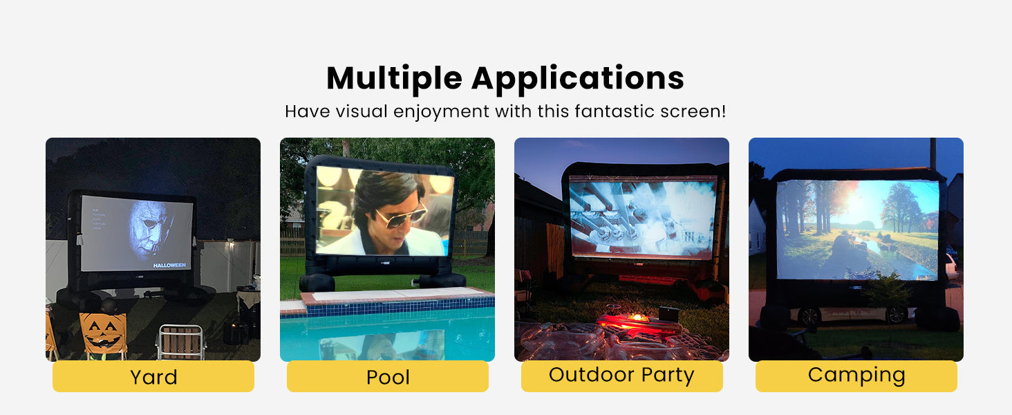 VIVOHOME Outdoor Inflatable Movie Projector Screen with Carry Bag