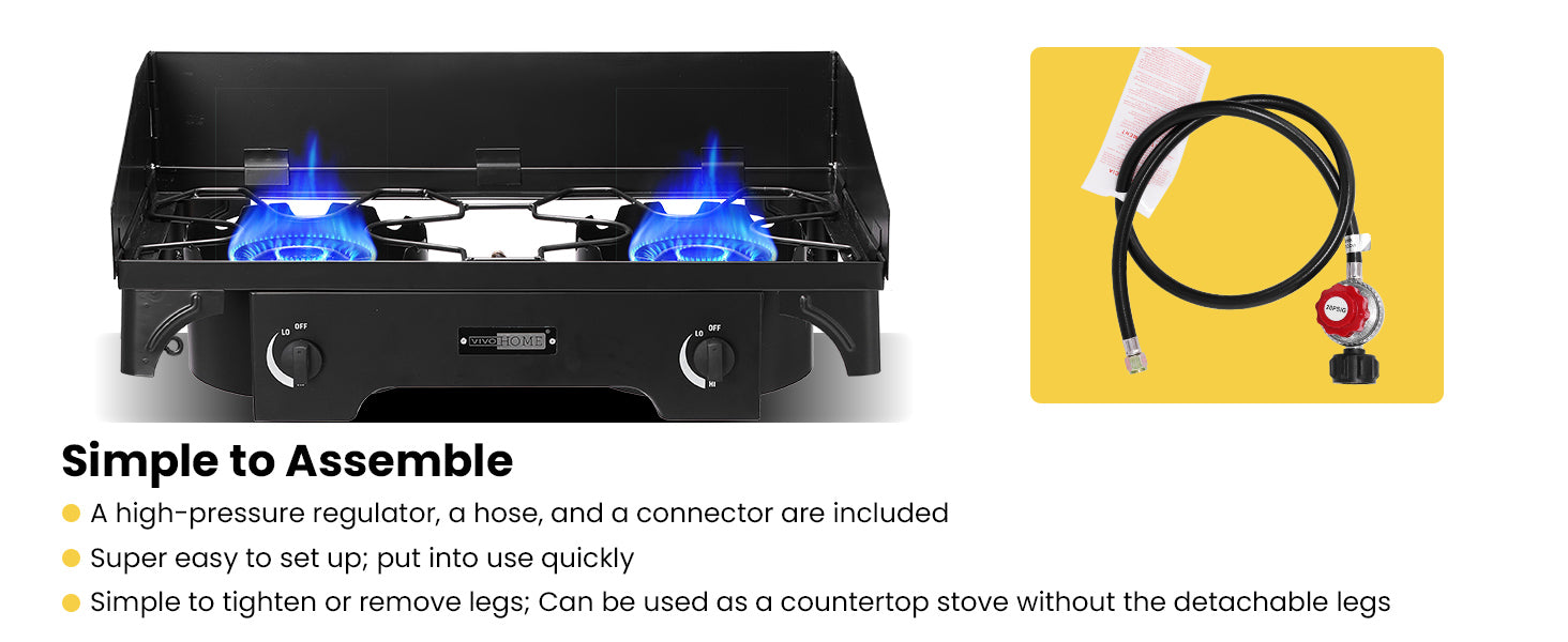VIVOHOME Double Burner Stove for Camping