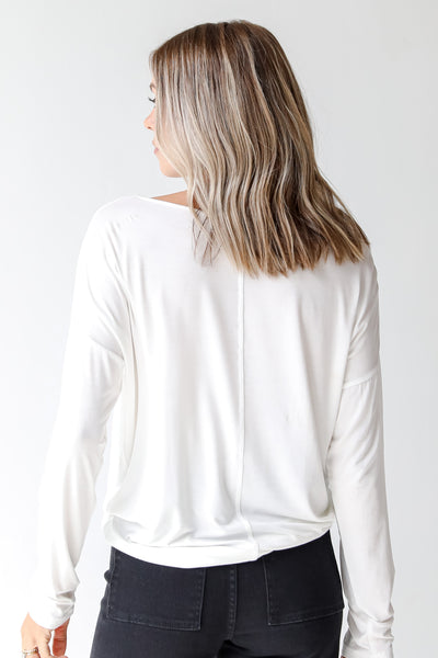 white long sleeve tee back view