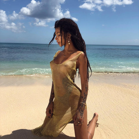 Sexy Mesh Bikini Beach Cover Up - Chicbohostyle