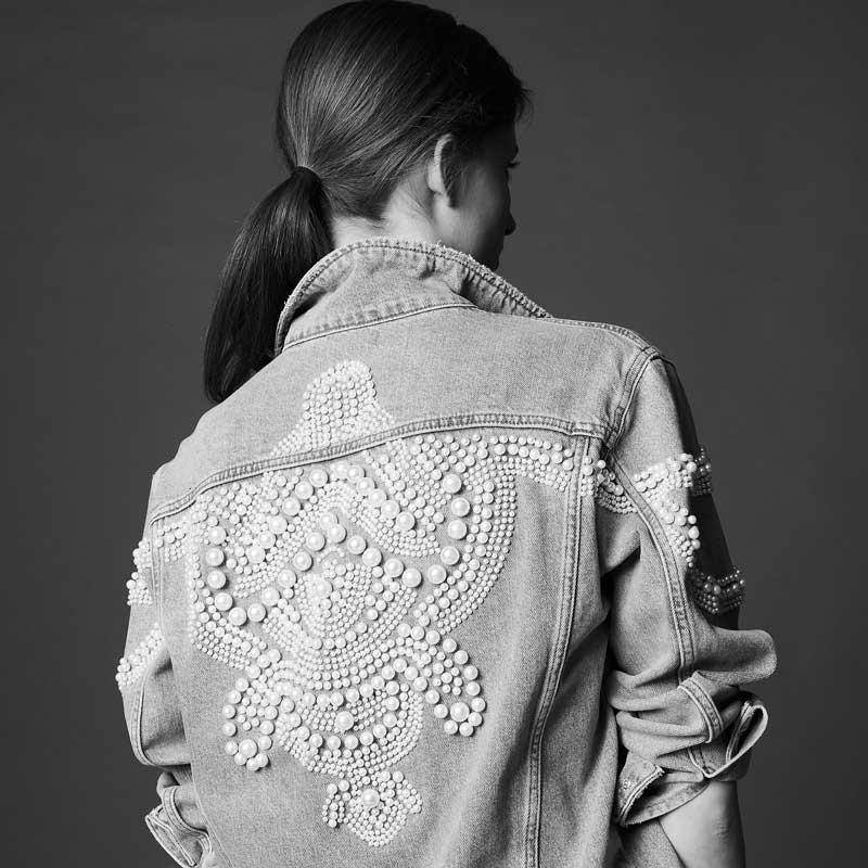 Pearls Embellished Denim Jacket For Women Chicbohostyle Chic Boho Style 