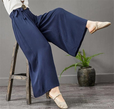 Vintage Wide Leg Cotton Plus Size & Oversized Pants - ChicBohoStyle ...